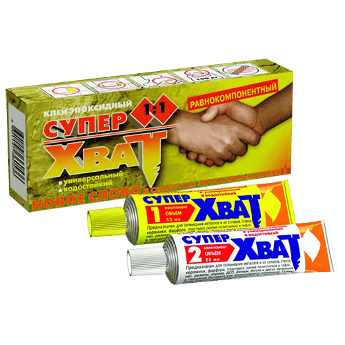 Клей "Супер-Хват" эпоксидный, 2 тубы по 45мл.