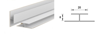 Профиль стыковочный для панелей 8мм 3,0м Идеал Ламини, 001-G Белый глянцевый