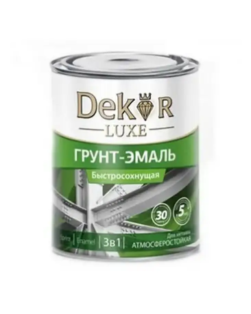 Грунт-эмаль 3в1 быстросохнущая зеленая "DEKOR" SPRINT 0,9кг