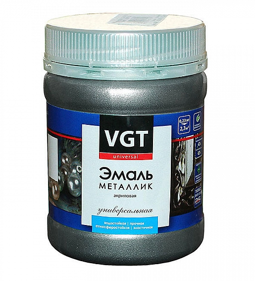 Эмаль ВД-АК-1179 универсальная "МЕТАЛЛИК" "жидкое серебро" 0,23 кг
