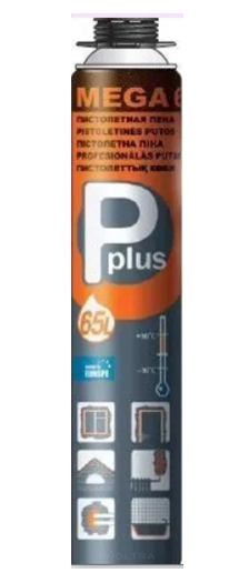 Пена монтаж. пистолетная всесезонная P PLUS " Mega Pistol Foam"  (980г)