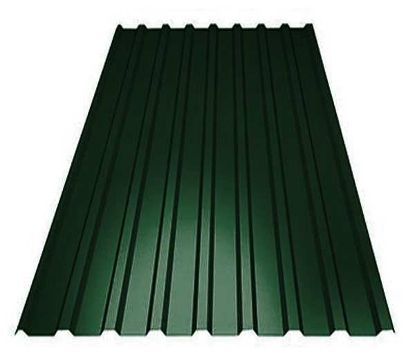 Профильный лист ПСА 20 (h=2,0м/b=1,15м/толщ.=0,4мм) Пэ-RAL6005 (зелёный) грунт серый