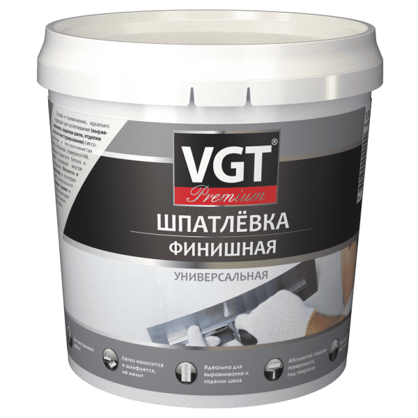 Шпатлевка ВД финишная VGT Premium 3,6 кг.