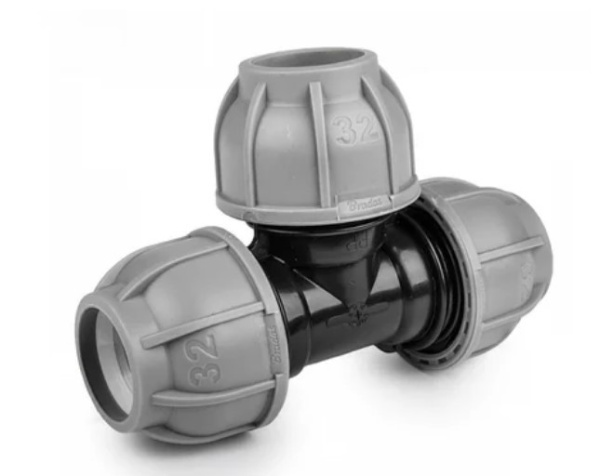 Соединитель тройник для труб ПЭ 32мм BRADAS КОМП-90