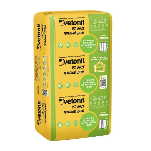 Плиты теплоизоляционные Ветонит Теплый Дом 100х610х1170/E/K