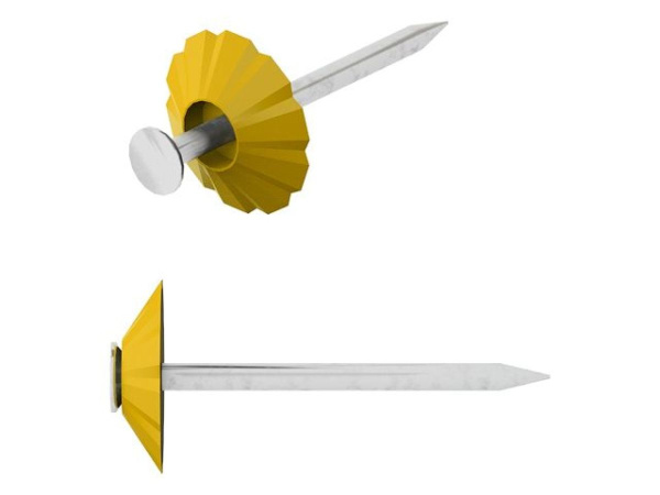 Гвозди декоративные 1.8х32 мм желтая шляпка (100 шт в зип-локе) STARFIX