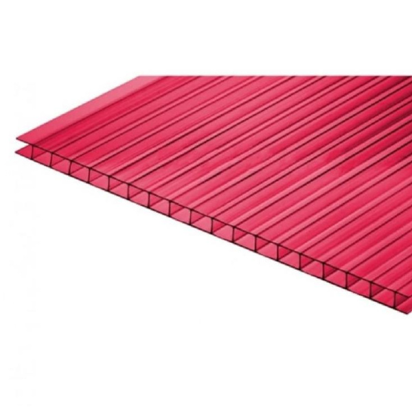 Поликарбонат сотовый красный 4х1050х1000