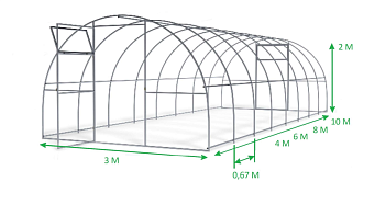 Каркас теплицы Садовод Элит 40, 4м