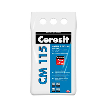 Растворная сухая облицовочная смесь для мрамора и мозаики Ceresit СМ115 (5кг)