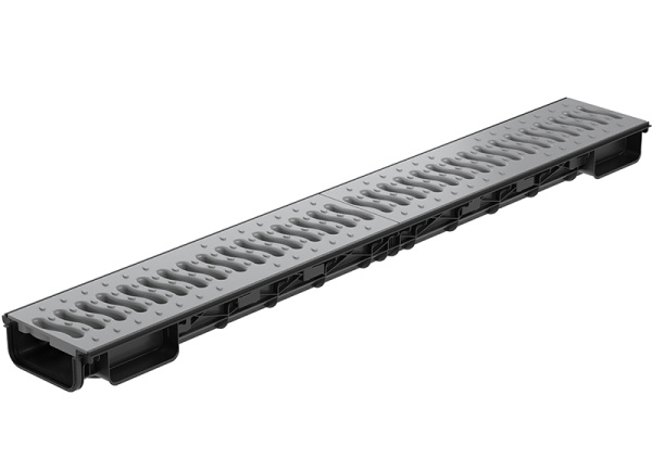 Лоток LITE 100 h56 с решеткой пластиковой, кл. А15 (металлик), Ecoteck, РБ (ДИ14917000)