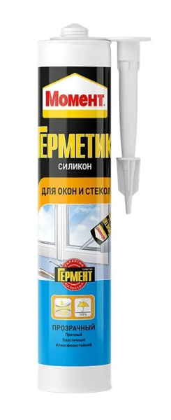 Момент герметик силиконовый для Окон и стекол прозрачный 280мл, 2002677