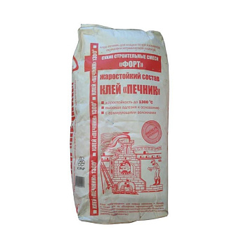 Клей "Форт-Макси" для кладки печей и каминов облицованных керам. плиткой "Печник" 25кг