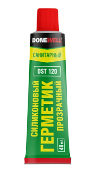 Герметик DoneWell силиконовый санитарный прозрачный 40мл DST-120