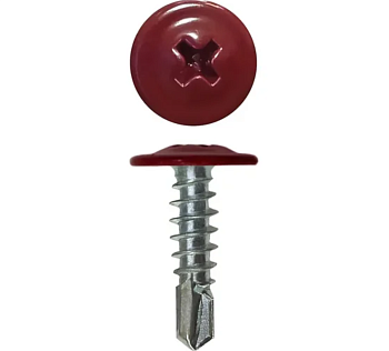Саморезы прессшайба сверло 4,2х16 (3005) винно-красн. (уп.200шт)