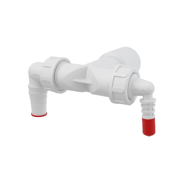 Колено с двумя штуцерами DN40/32 / 8-23 c обратными клапанами, Alcaplast (P156Z)