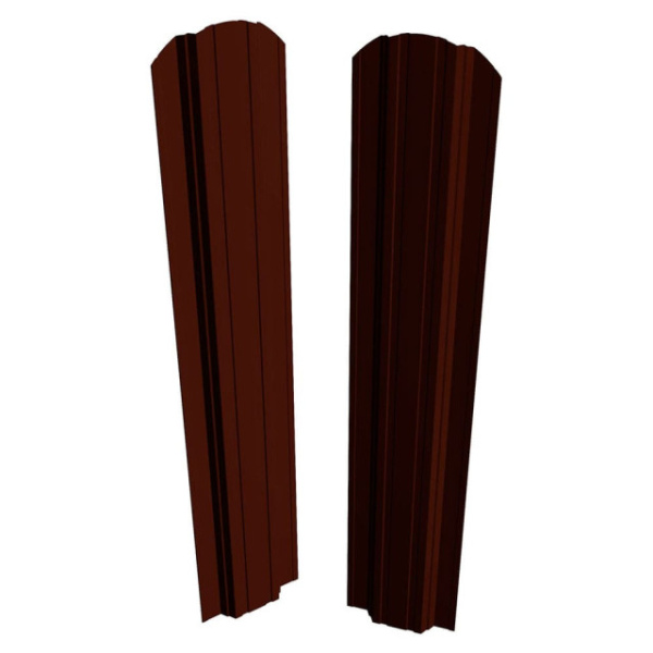 Штакетник П-образный высота=1,2м ширина=111мм RAL8017 (коричневый) грунт серый