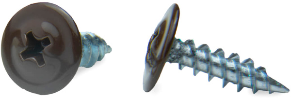 Саморез с прессшайбой, сверло 4.2х16 RAL8017 (коричневый) (упак/100шт)