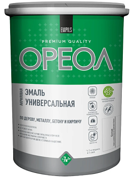 Эмаль акриловая "Ореол" матовая белая 1,1 кг