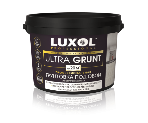 Грунтовка под обои "LUXOL ULTRA GRUNT", 3кг
