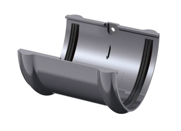 Соединитель желоба, серый, ТН ПВХ