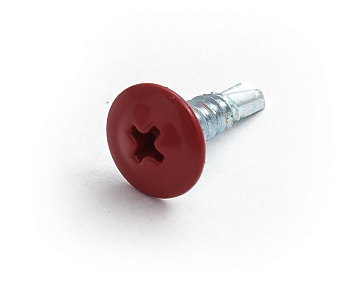 Саморез с прессшайбой, сверло 4.2х16 RAL3005 (бордовый) (упак/100шт)