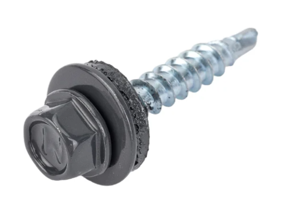 Саморез кровельный  4,8х70 сверло, с резиновой прокладкой, в пласт. контейнере  (упак/30шт)RAL7024