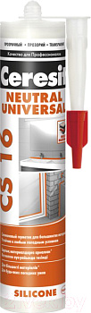 Герметик силиконовый нейтральный CERESIT CS16 белый 280мл, арт.02_0362781