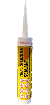 Герметик силиконовый санитарный Адмирал прозрачный, нейтральный, без запаха 280мл