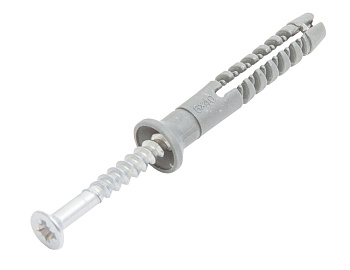 Дюбель быстрого монтажа с гвоздевым шурупом, потай 6х40, п/п, в пласт. конт (50шт) В009139