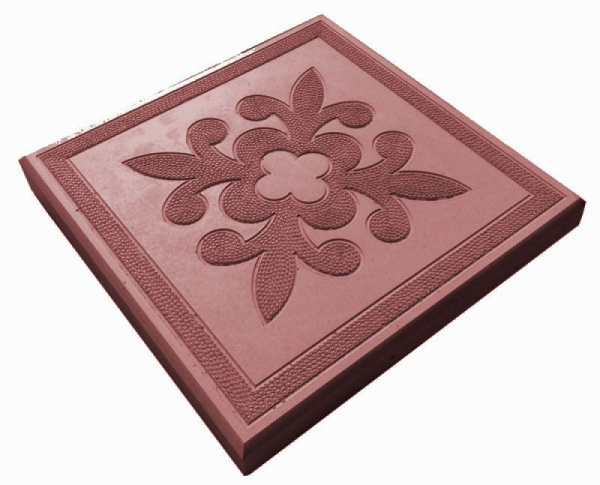 Тротуарная плитка "Цветок" (красная) 30х30х3см