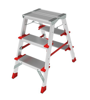 Лестница-стремянка алюминиевая двухсторонняя Новая Высота NV3127