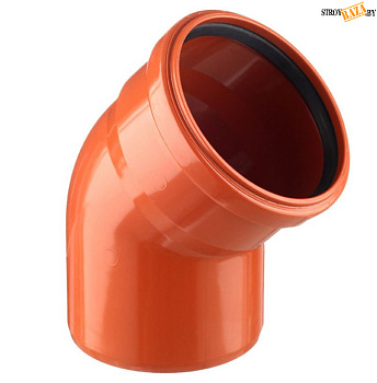 Колено для наружной канализации 110х45 РосТурПласт, арт.36655