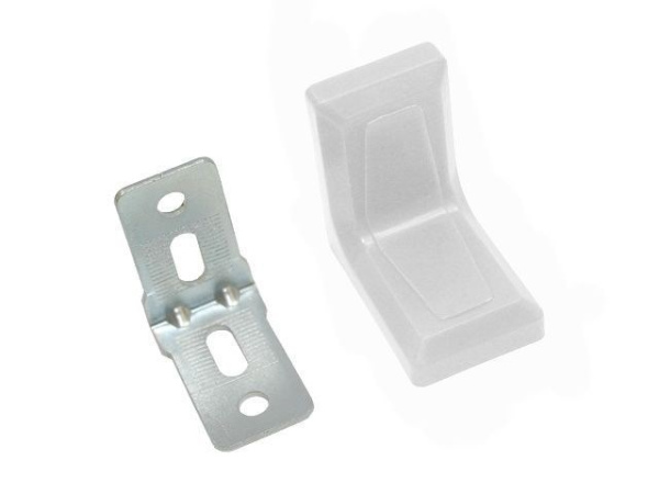 Уголок мебельный 26х26 мм цинк с декор. накладкой белый (4шт в зип-локе) STARFIX, арт.SMM1-66848-4