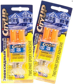 Эпоксидный двухкомпонентный клей (на дисплее, 6мл)  шприц-тюбик, арт.UP-89