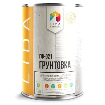 Грунтовка ГФ-021 Светло-Серая LIDA М.Ф. арт.9779  2,0кг