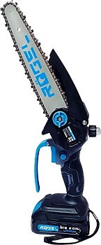 Пила цепная аккумуляторная RÖGEL, 21В, 2000мАч, шина 200мм/8", кейс, CCSR-2008